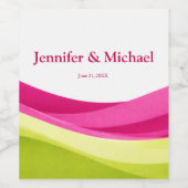 Fuchsia und Limettengrün Weinetikett (Einzelnes Label)