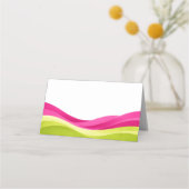 Fuchsia- und Limettengrüne Hochzeit Platzkarte (Rückseite)
