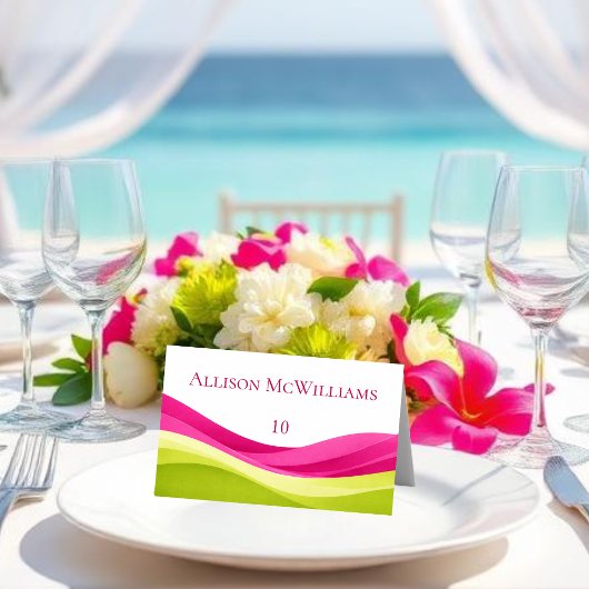 Fuchsia- und Limettengrüne Hochzeit Tischnummer