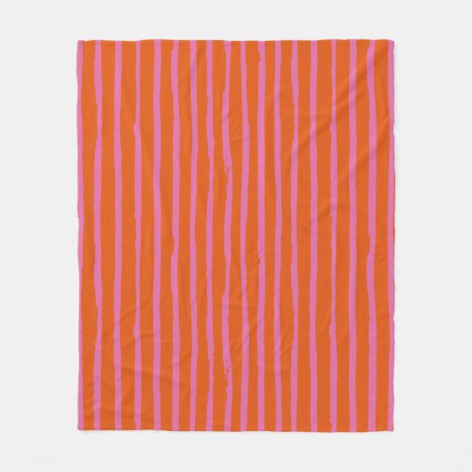 Fuchsia und Orange Grunge fette Stokes Lines Patte Fleecedecke (Vorderseite)