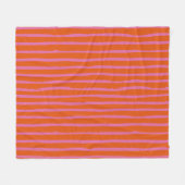 Fuchsia und Orange Grunge fette Stokes Lines Patte Fleecedecke (Vorderseite (Horizontal))