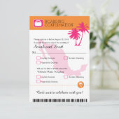 Fuchsia und Orange Palm Tree Mexico UAWG RSVP Karte (Stehend Vorderseite)