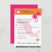 Fuchsia und Orange Palm Tree Mexico UAWG RSVP Karte (Vorne/Hinten)