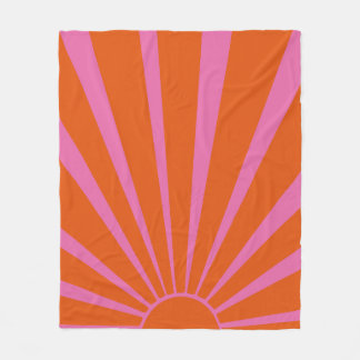 Fuchsia und orangefarbener Sonnenschein Fleecedecke