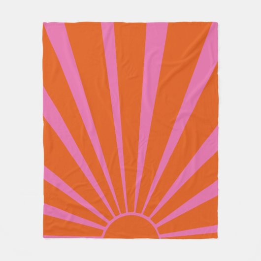 Fuchsia und orangefarbener Sonnenschein Fleecedecke (Vorderseite)