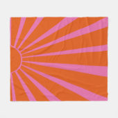 Fuchsia und orangefarbener Sonnenschein Fleecedecke (Vorderseite (Horizontal))