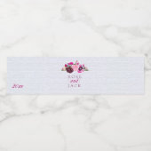 Fuchsia und Pflaumen Wasserflaschenetikett (Einzelnes Label)