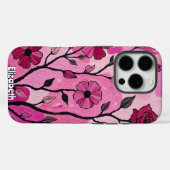 Fuchsia und Rosa Malerei Case-Mate iPhone Hülle (Rückseite (Horizontal))