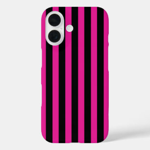 Fuchsia und schwarze Süßigkeiten iPhone 16 Hülle