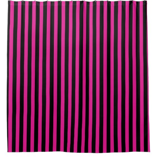 Fuchsia und schwarze Süßigkeiten Duschvorhang (Vorderseite)