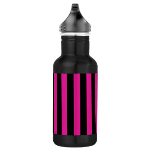 Fuchsia und schwarze Süßigkeiten Edelstahlflasche