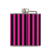 Fuchsia und schwarze Süßigkeiten Flachmann (Rückseite)