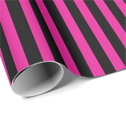 Fuchsia und schwarze Süßigkeiten Geschenkpapier (Rolleneckpunkt)