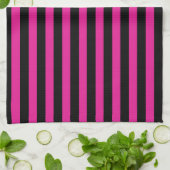 Fuchsia und schwarze Süßigkeiten Geschirrtuch (Gefaltet)