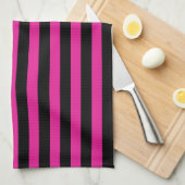 Fuchsia und schwarze Süßigkeiten Geschirrtuch (Viertel Falte)