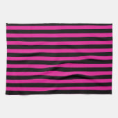 Fuchsia und schwarze Süßigkeiten Geschirrtuch (Horizontal)