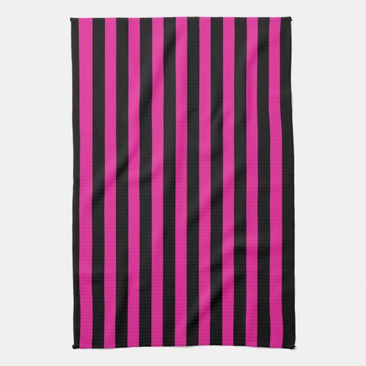 Fuchsia und schwarze Süßigkeiten Geschirrtuch (Vertikal)