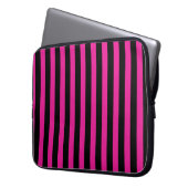 Fuchsia und schwarze Süßigkeiten Laptopschutzhülle (Vorderseite Links)
