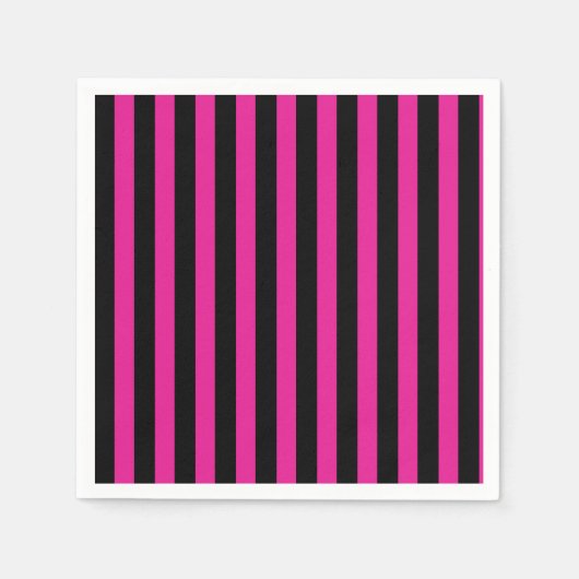 Fuchsia und schwarze Süßigkeiten Serviette (Vorderseite)