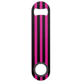 Fuchsia und schwarze Süßigkeiten Speed Flaschenöffner (Rückseite)