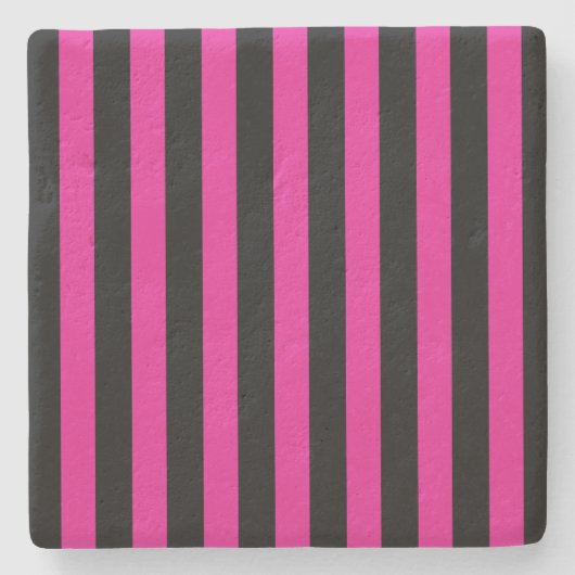 Fuchsia und schwarze Süßigkeiten Steinuntersetzer (Vorderseite)