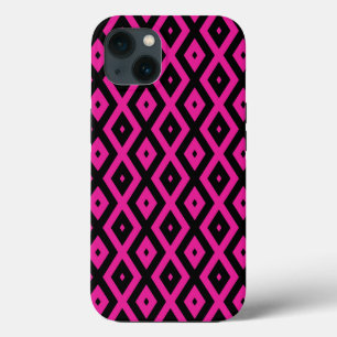 Fuchsia und schwarzes Diamantenmuster Case-Mate iP iPhone Hülle