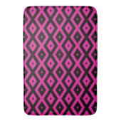 Fuchsia- und schwarzes Diamantmuster Badematte (Vorderseite Vertikal)