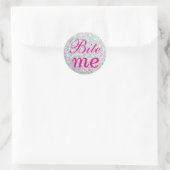 Fuchsia und Silver Bite Me Sticker (Tasche)