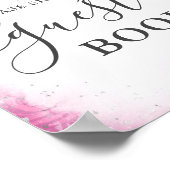 Fuchsia und Silver Guest Book Tabletop-Zeichen Poster (Ecke)
