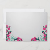 Fuchsia und Türkis Wedding Einladung (Rückseite)