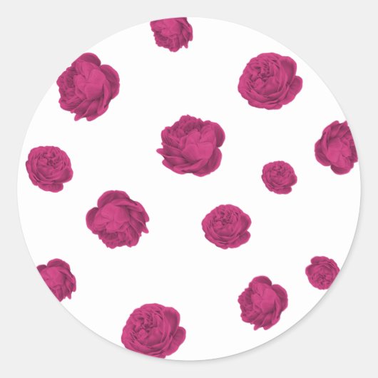Fuchsia und weiße Blume Runder Aufkleber (Vorderseite)