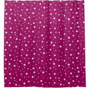 Fuchsia und White Stars Celestial Sky Duschvorhang