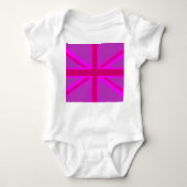 Fuchsia Union Jack Baby Strampler (Vorderseite)