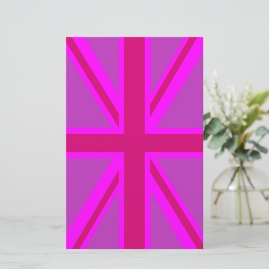 Fuchsia Union Jack Briefpapier (Stehend Vorderseite)