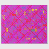 Fuchsia Union Jack Geschenkpapier (Flach)