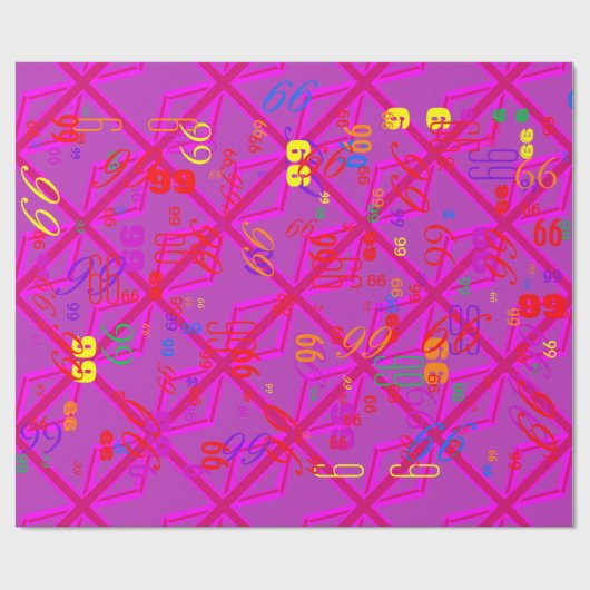 Fuchsia Union Jack Geschenkpapier (Flach)