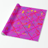Fuchsia Union Jack Geschenkpapier (Ungerollt)