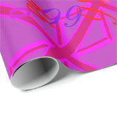 Fuchsia Union Jack Geschenkpapier (Rolleneckpunkt)