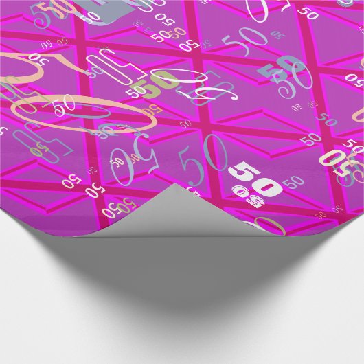Fuchsia Union Jack Geschenkpapier (Ecke)