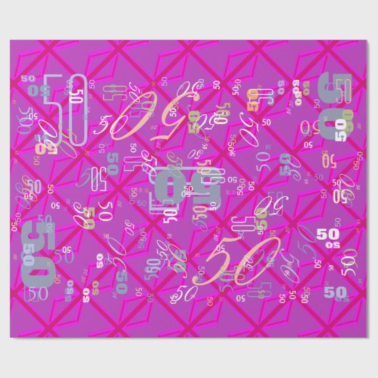 Fuchsia Union Jack Geschenkpapier (Flach)