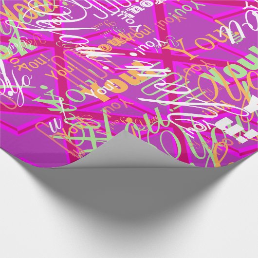 Fuchsia Union Jack Geschenkpapier (Ecke)