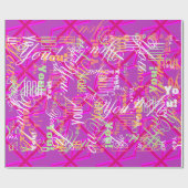 Fuchsia Union Jack Geschenkpapier (Flach)