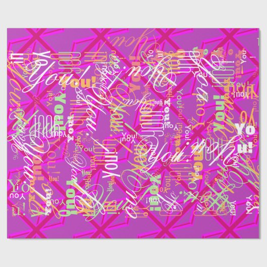 Fuchsia Union Jack Geschenkpapier (Flach)