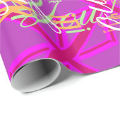 Fuchsia Union Jack Geschenkpapier (Rolleneckpunkt)