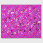Fuchsia Union Jack Geschenkpapier (Flach)