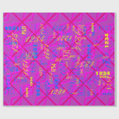 Fuchsia Union Jack Geschenkpapier (Flach)