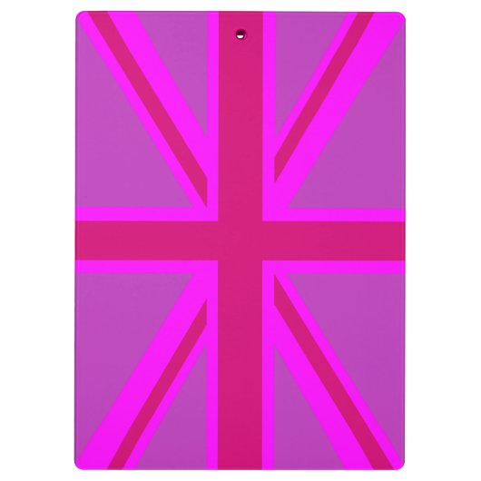 Fuchsia Union Jack Klemmbrett (Rückseite)