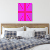 Fuchsia Union Jack Leinwanddruck (Insitu (Schlafzimmer))