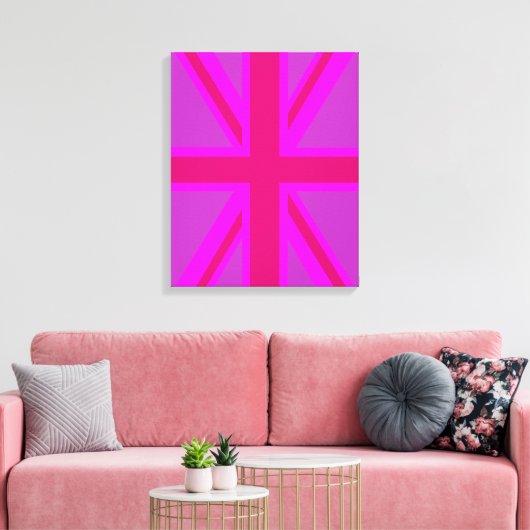 Fuchsia Union Jack Leinwanddruck (Insitu (Wohnzimmer))