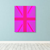 Fuchsia Union Jack Leinwanddruck (Insitu (Holzboden))